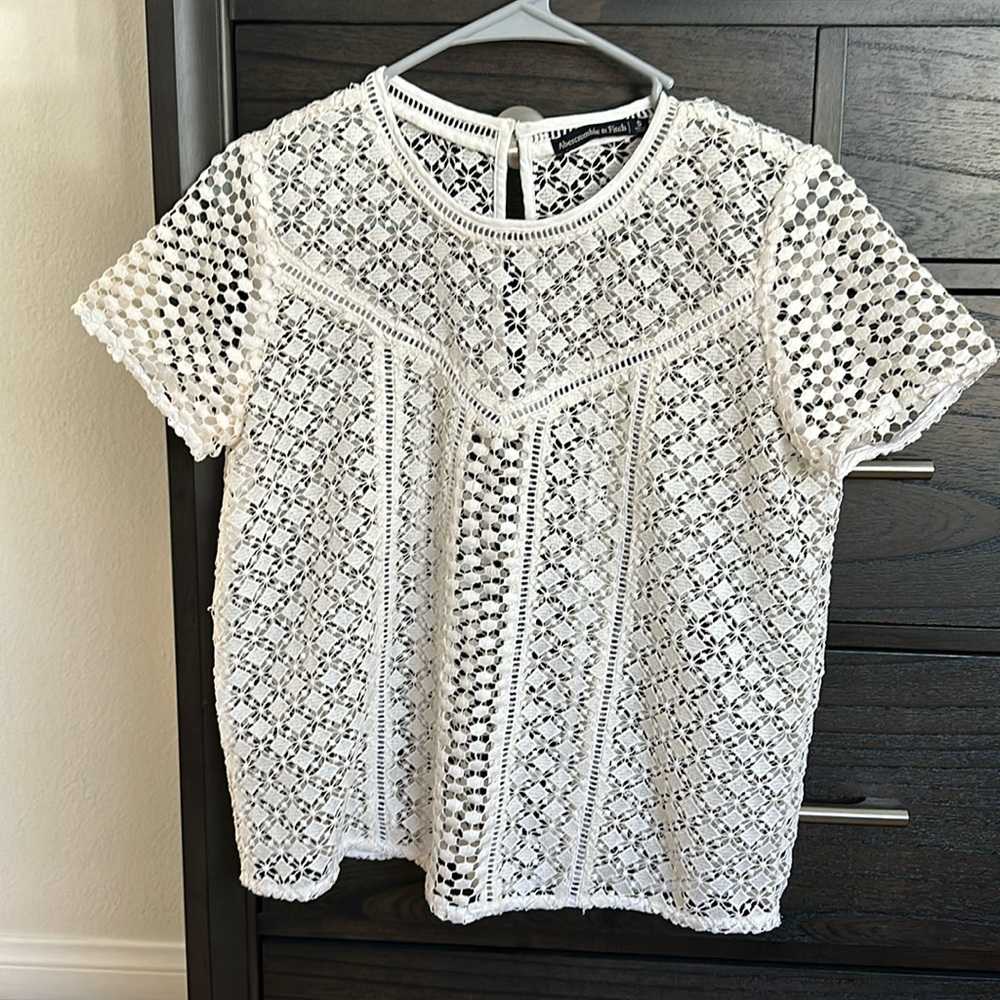 Abercombie & Fitch Crochet Knit Top